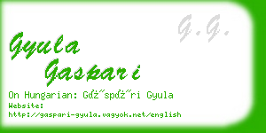 gyula gaspari business card